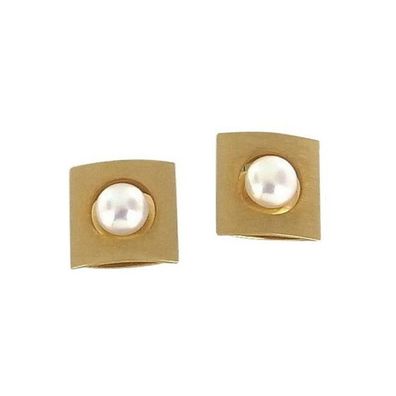 Ohrstecker - Gold 750 18K Zuchtperle - goldfarben