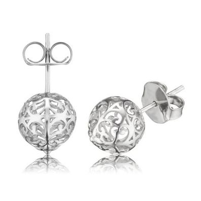 Ohrstecker - Sterlingsilber - Kugelform - silber
