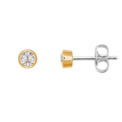 Ohrstecker - Zirkonia 5mm - Silber goldfarben