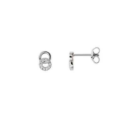 Ohrstecker - Silber - Steine - Doppelringe
