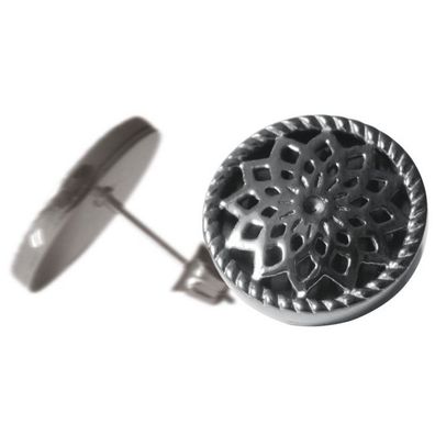 Ohrstecker - Edelstahl - Stern - grau