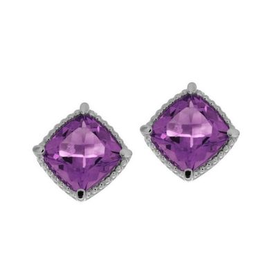 Ohrstecker - Gold 333 8K Amethyst - Weißgold