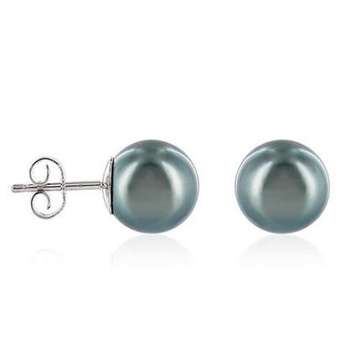 Ohrstecker - Silber - Tahiti Zuchtperle grau