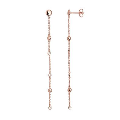 Ohrstecker - Stardust - Silber rosé - lange Kette