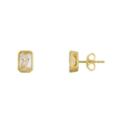 Ohrstecker - Sterlingsilber Zirkonia - goldfarben