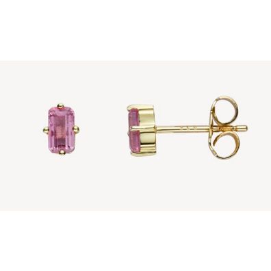 Ohrstecker - Gelbgold 375 - Turmalin Rosa