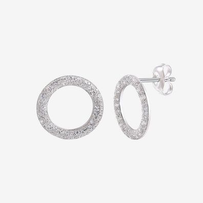 Ohrstecker - Weißgold 585 - Ring mit Brillanten