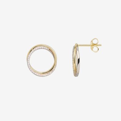 Ohrstecker - Bicolor 585 - 2 Ringe Brillanten