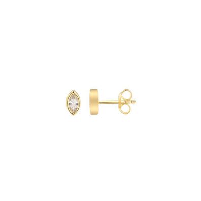 Ohrstecker - Sterlingsilber Zirkonia - goldfarben