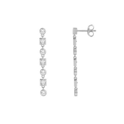 Ohrstecker - lang - Sterlingsilber - Zirkonia