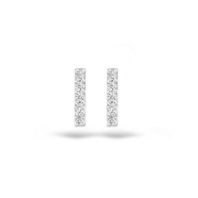 Ohrstecker - Weißgold 585 14K - Zirkonia - Stab