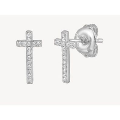 Ohrstecker - Kreuz - Sterlingsilber Zirkonia
