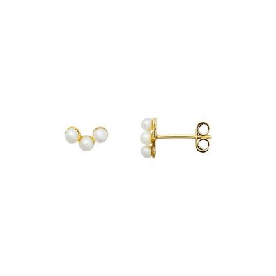 Ohrstecker - Gelbgold 375 - 3 Perlen