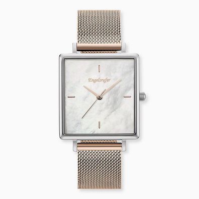 Uhr - Pearl - Perlmutt Meshband - silber-roségold