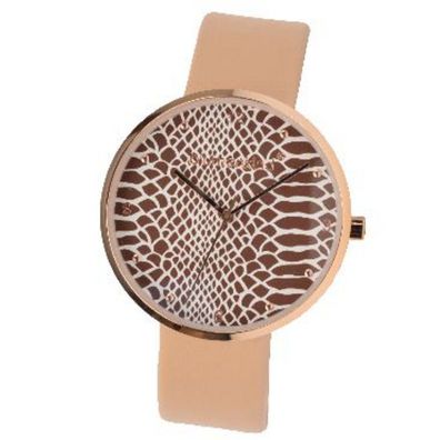 Uhr - Blumenkind Animal Print - Leder - rosé