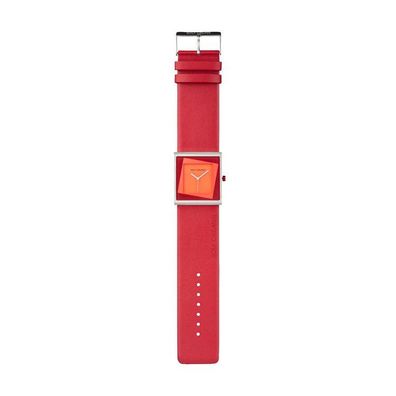 Uhr - Yess Rot - Edelstahl - Lederband Rot