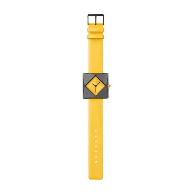 Uhr - Karat Gelb - Edelstahl - Lederband Gelb