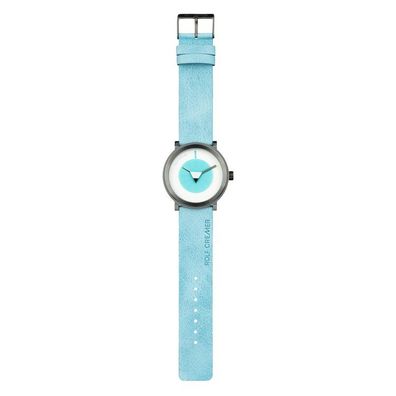 Uhr - Circle Blau - Edelstahl - Lederband Blau