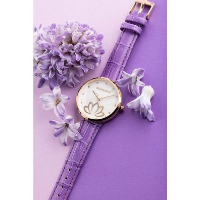 Uhr - Blumenkind - Harmony - Stahl - Lederband