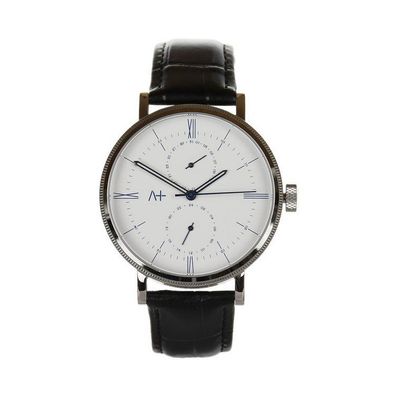 Uhr - Across - Stahl - Vintage Lederband schwarz