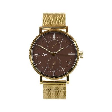 Uhr - Across - Stahl - Milaneseband goldfarben