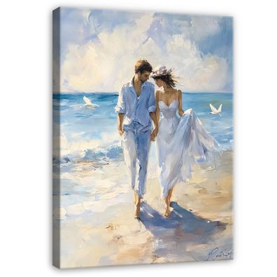Leinwandbild Strand Ozean Wandbild Leinwand Bilder Wanddeko Wohnzimmer Schlafzimmer