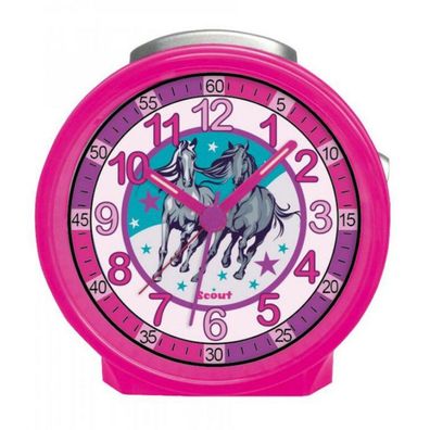 Wecker - Quarz - Pferde Freunde - Pink