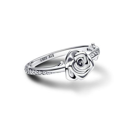 Ring 50 - Silber - Blühende Rose