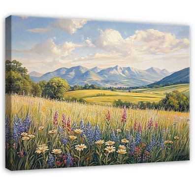 Leinwandbild Berge Natur Wandbild Leinwand Bilder Wanddeko Wohnzimmer Schlafzimmer