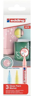 edding Lackmarker 751 Rundspitze 1 - 2 mm permanent/wasserfest, 3er Etui