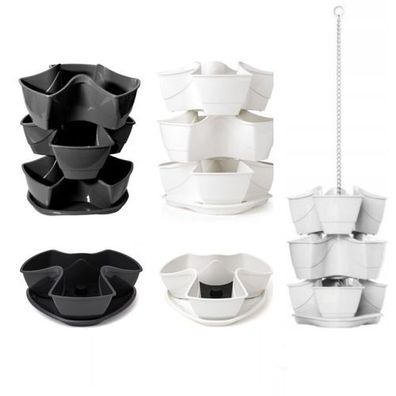 Herbal 3-kaskadierender hängender Kräutertop Topf für Kräuterblumen Garten 9L