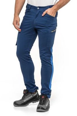 Slim Stretch Arbeitshose Fit-Schnitt Reflektierende Kleidung Paspeln und Logos