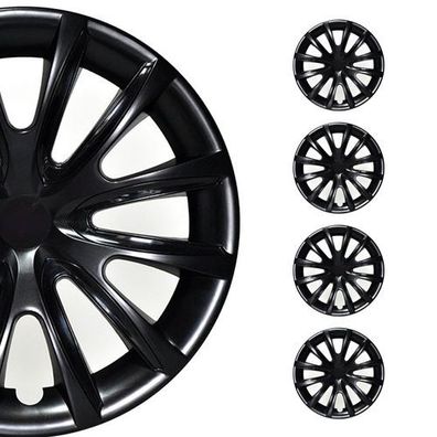 4x Radkappen 16 zoll Schwarz & Schwarz