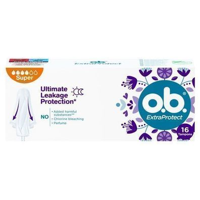 O.B. ExtraProtect Super Tampons, 16 Stueck - Maximale Sicherheit und Komfort