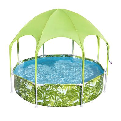Steel Pro™ Frame Pool mit Sonnenschutzdach "Splash-in-Shade" ohne Pumpe Ø 244 x