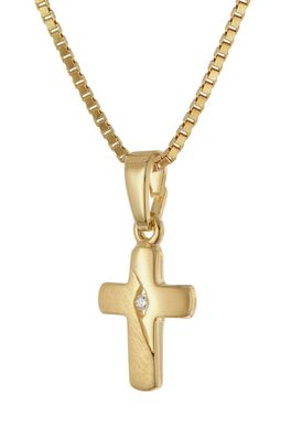 trendor Schmuck Halskette mit Kreuz für Kinder 925 Silber vergoldet 28448