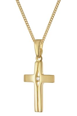 trendor Schmuck Damen-Halskette mit Kreuz-Anhänger 925 Silber vergoldet 28452