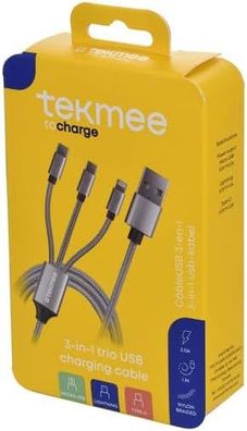 Tekmee 1m Trio Nylon braided cable
