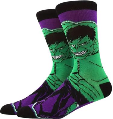 Hulk Socken - Schwarz, Grün & Violett - Größe 37-46