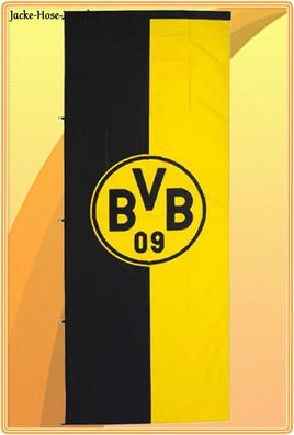 BVB Borussia Dortmund Hissfahne Hochformat Flagge Fahne Logo Gelb Gr: 150x400cm NEU
