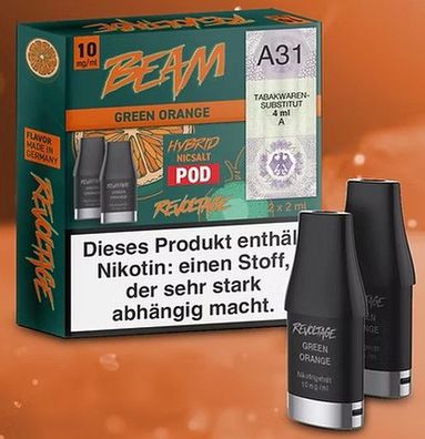 Revoltage Beam Pod green Orange 10mg ( 2 Pods )