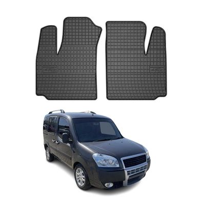 2000-2010 Fiat Doblo Fußmatten Gummi Schwarz 2 tlg