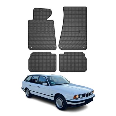 1988-1996 BMW 5er Limo Touring E34 Fußmatten Gummi Schwarz 4 tlg