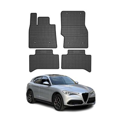 2016-2025 Alfa Romeo Stelvio Fußmatten Gummi Schwarz 4 tlg