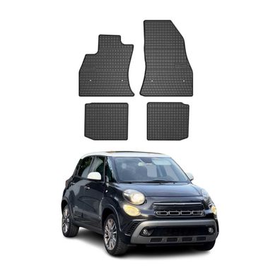 2012-2017 Fiat 500L Fußmatten Gummi Schwarz 4 tlg