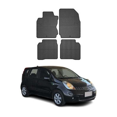 2006-2012 Nissan Note Fußmatten Gummi Schwarz 4 tlg