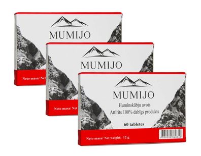 Mumijo Shilajit 3 x 60 Tabl Kirgistan Mumio Mumie Hohe Qualität Bergbalsam