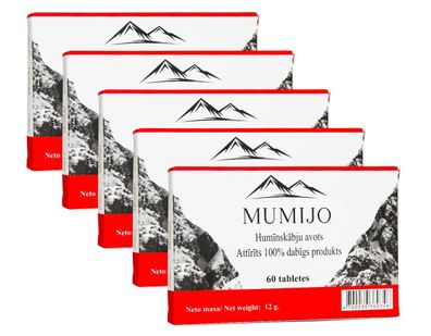 Mumijo Shilajit 5 x 60 Tabl Kirgistan Mumio Mumie Hohe Qualität Bergbalsam