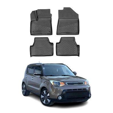 2014-2021 Kia Soul EV 5tür Fußmatten TPE Schwarz 4 tlg