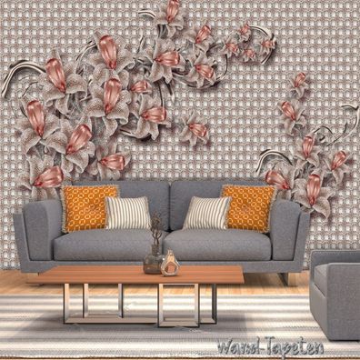 Vlies Fototapete Wandtapete Wandbilder Elegant Moderne Blumentapete 1800
